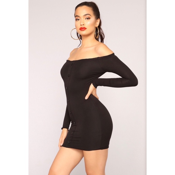 🔷Off Shoulder Mini Dress - Black🔷 - Picture 4 of 5